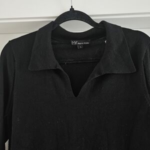 Metric Knits Women's Black V-Neck Sweater